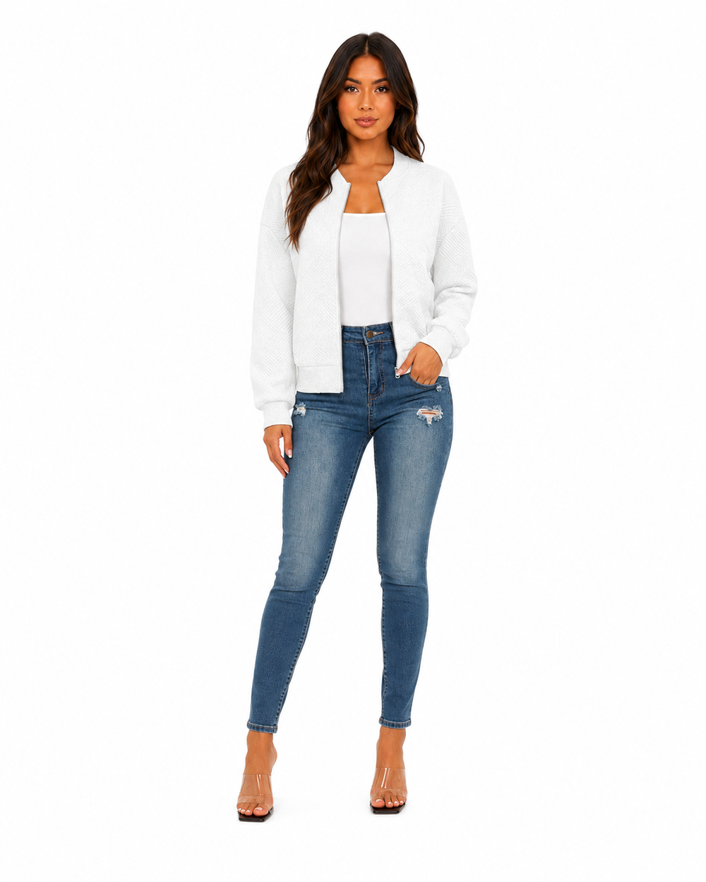 Soleil zip-front knit cardigan