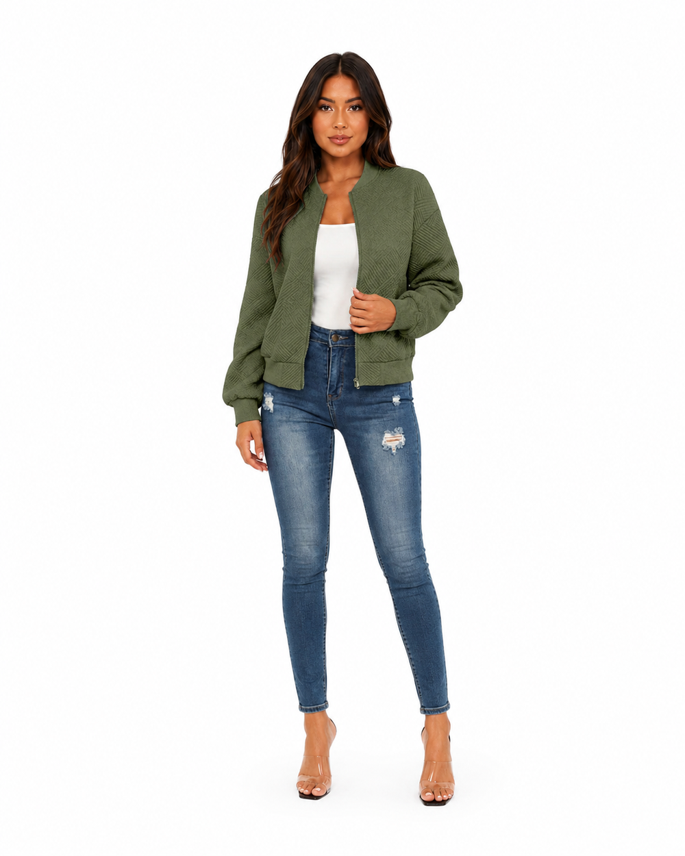 Soleil zip-front knit cardigan