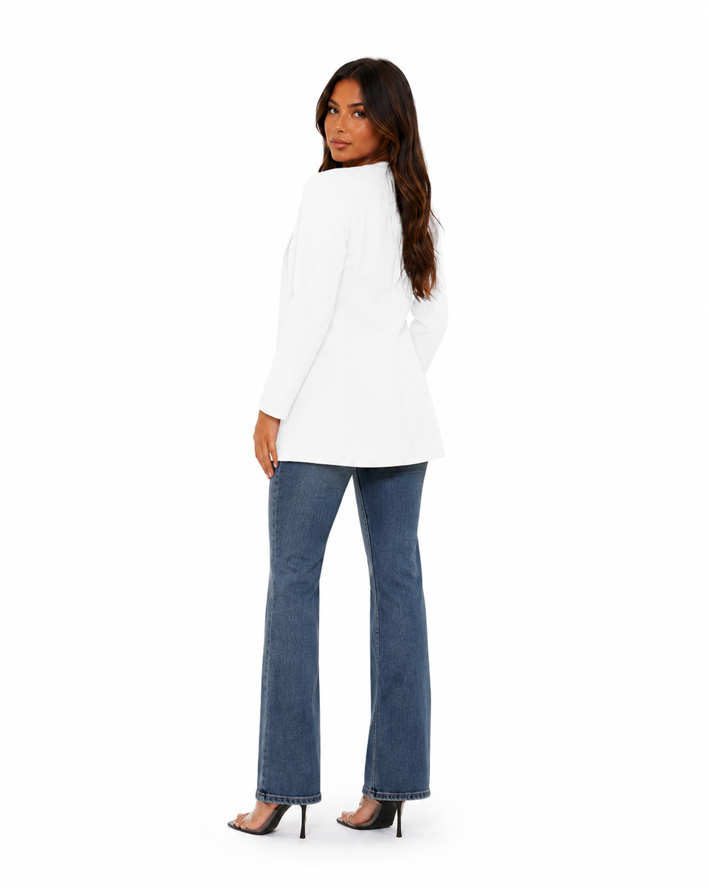 Long open-front blazer
