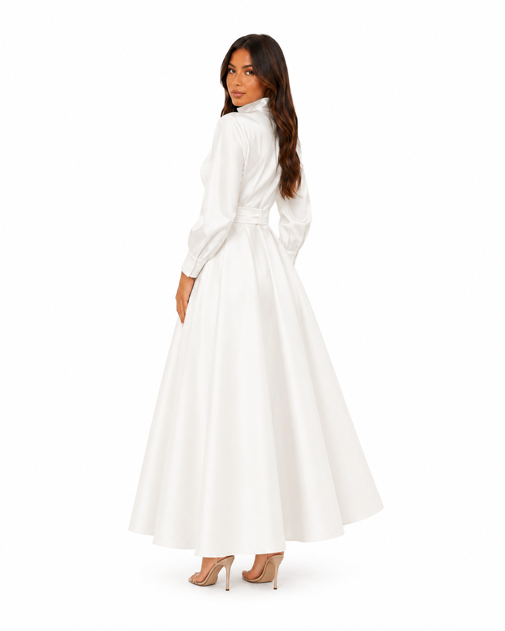 Brienne Crew-Neck Belted Day Dress