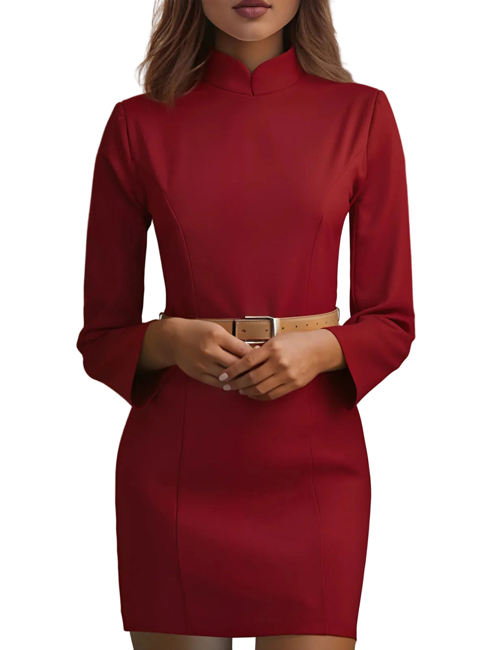 Étienne stand-collar pencil dress