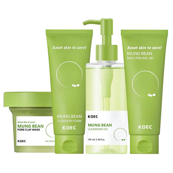 Mung bean cleansing skincare set 4 pieces