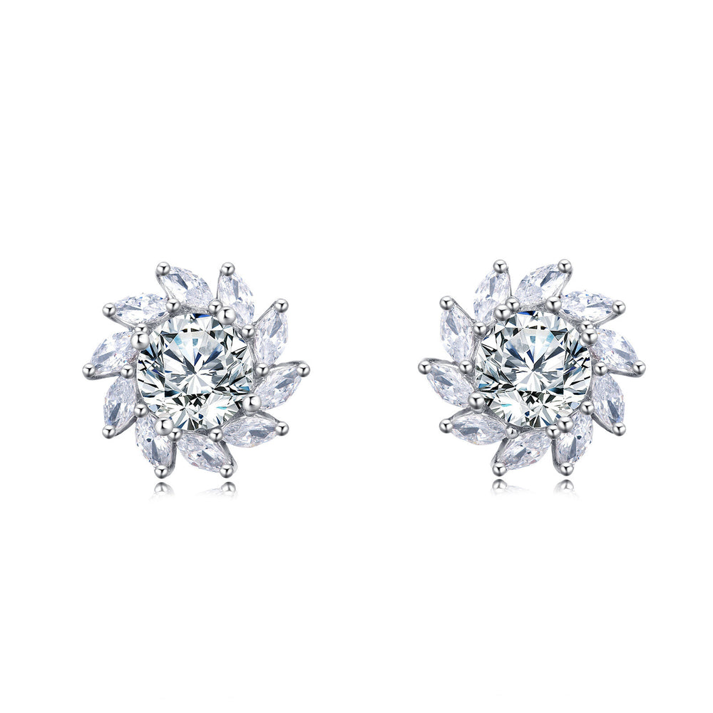 Floral Moissanite Drop Earrings