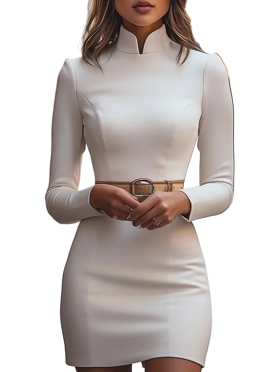Étienne stand-collar pencil dress