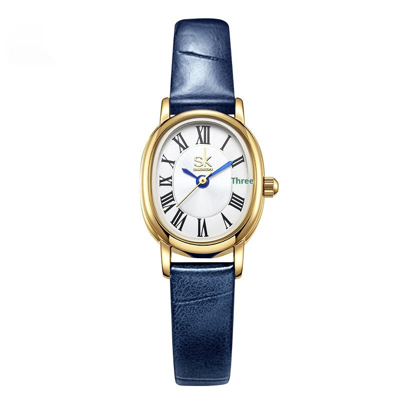 Vera Oval Leather-Strap Watch