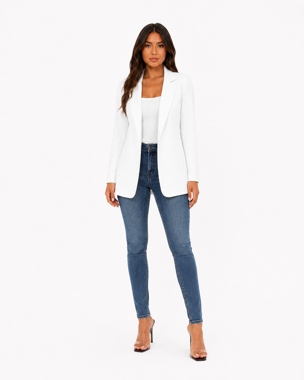Long open-front blazer