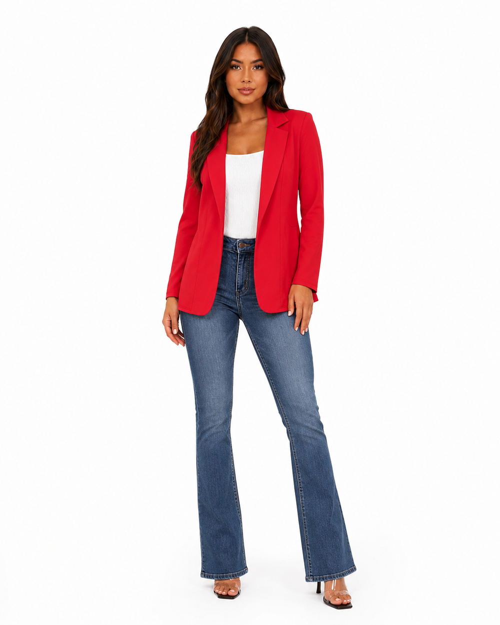 Long open-front blazer
