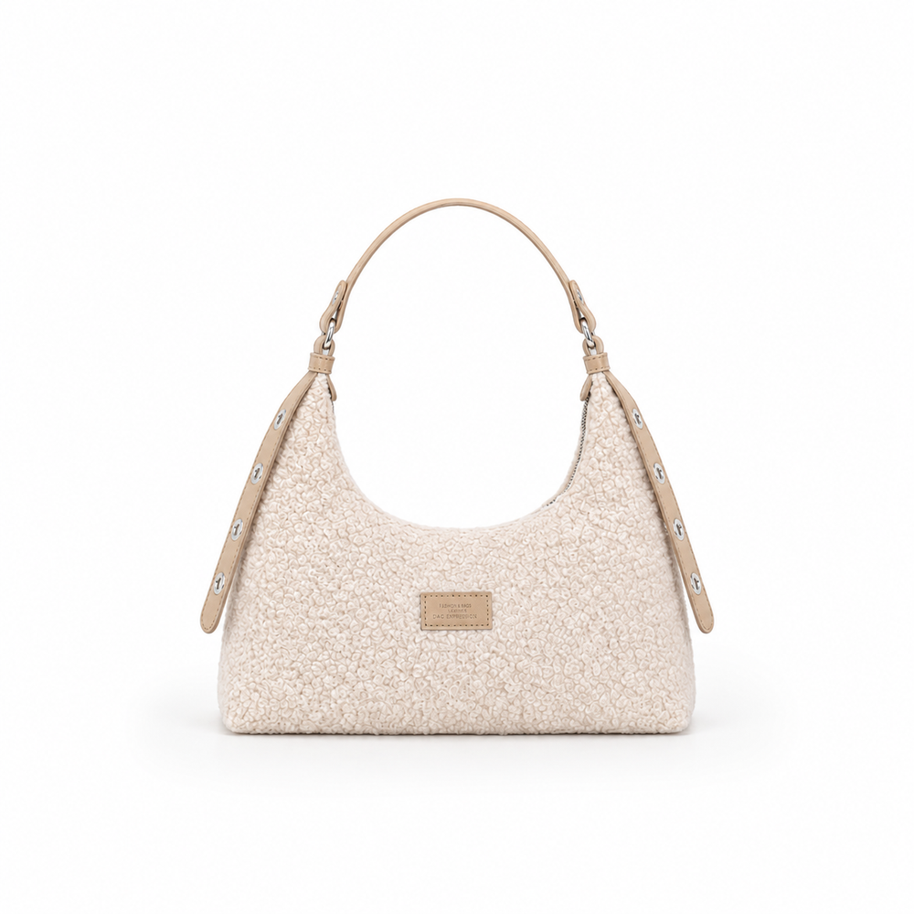 Faux Fur Baguette Shoulder Bag