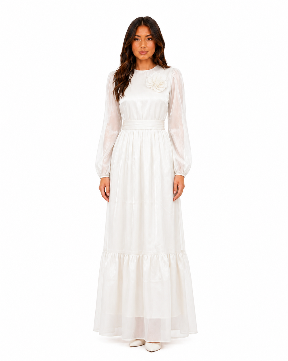 Brienne Crew-Neck Belted Day Dress