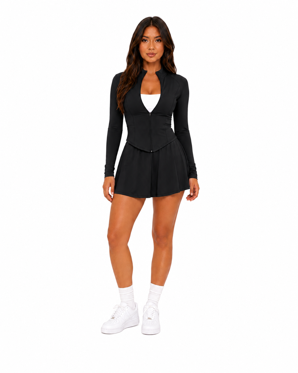 Athleisure Long-Sleeve Flared Two-Piece