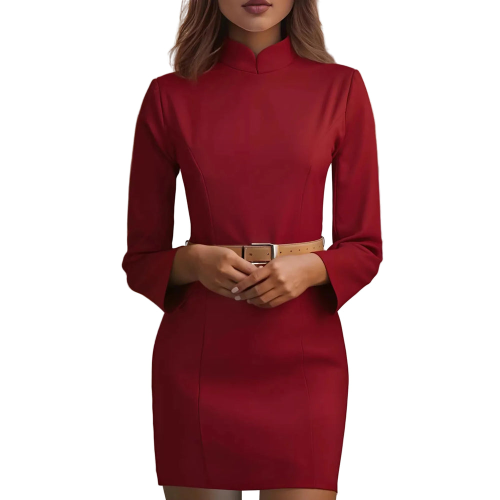 Étienne stand-collar pencil dress