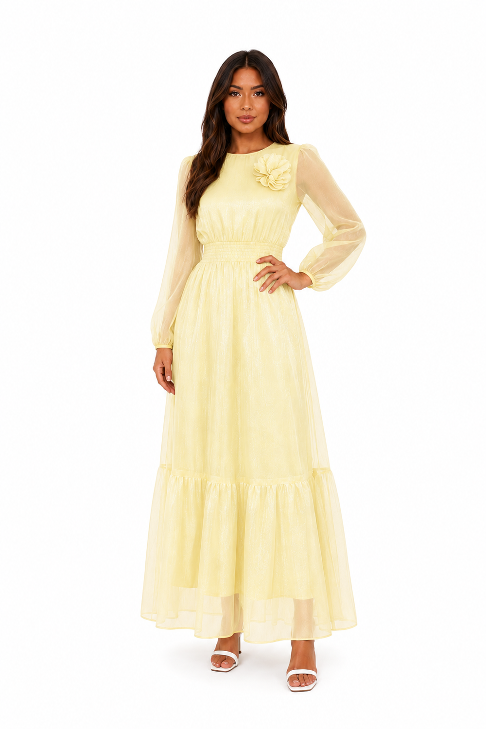 Brienne Crew-Neck Belted Day Dress