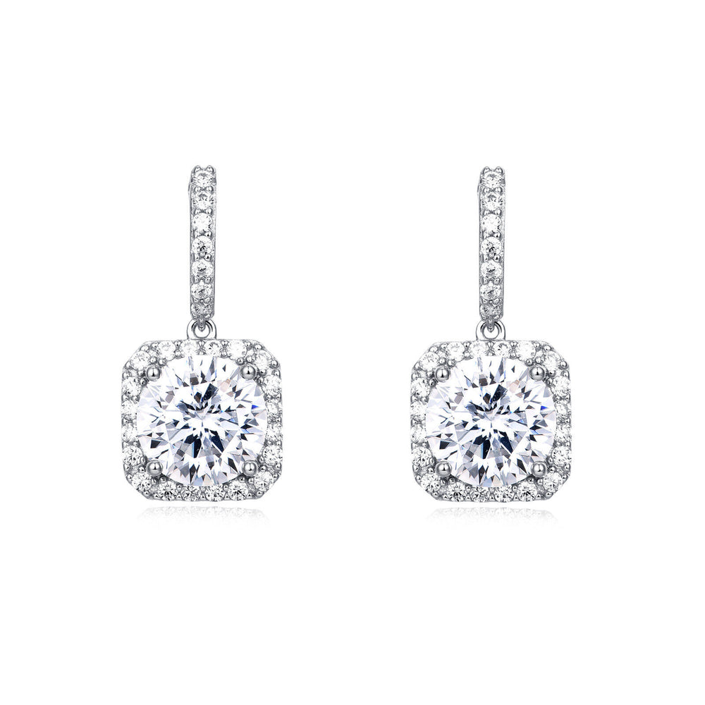 Halo Moissanite Stud Earrings