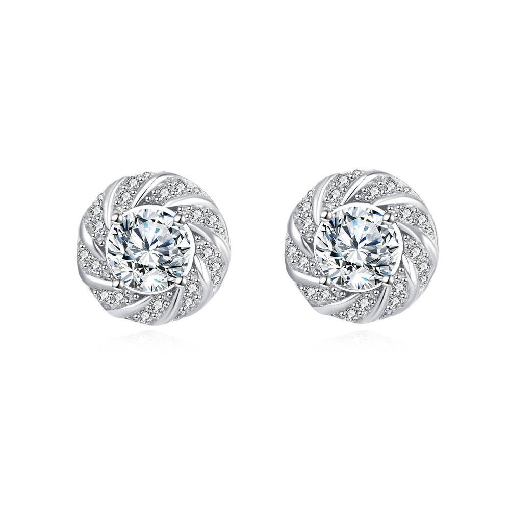 Pavé Floral Moissanite Stud Earrings