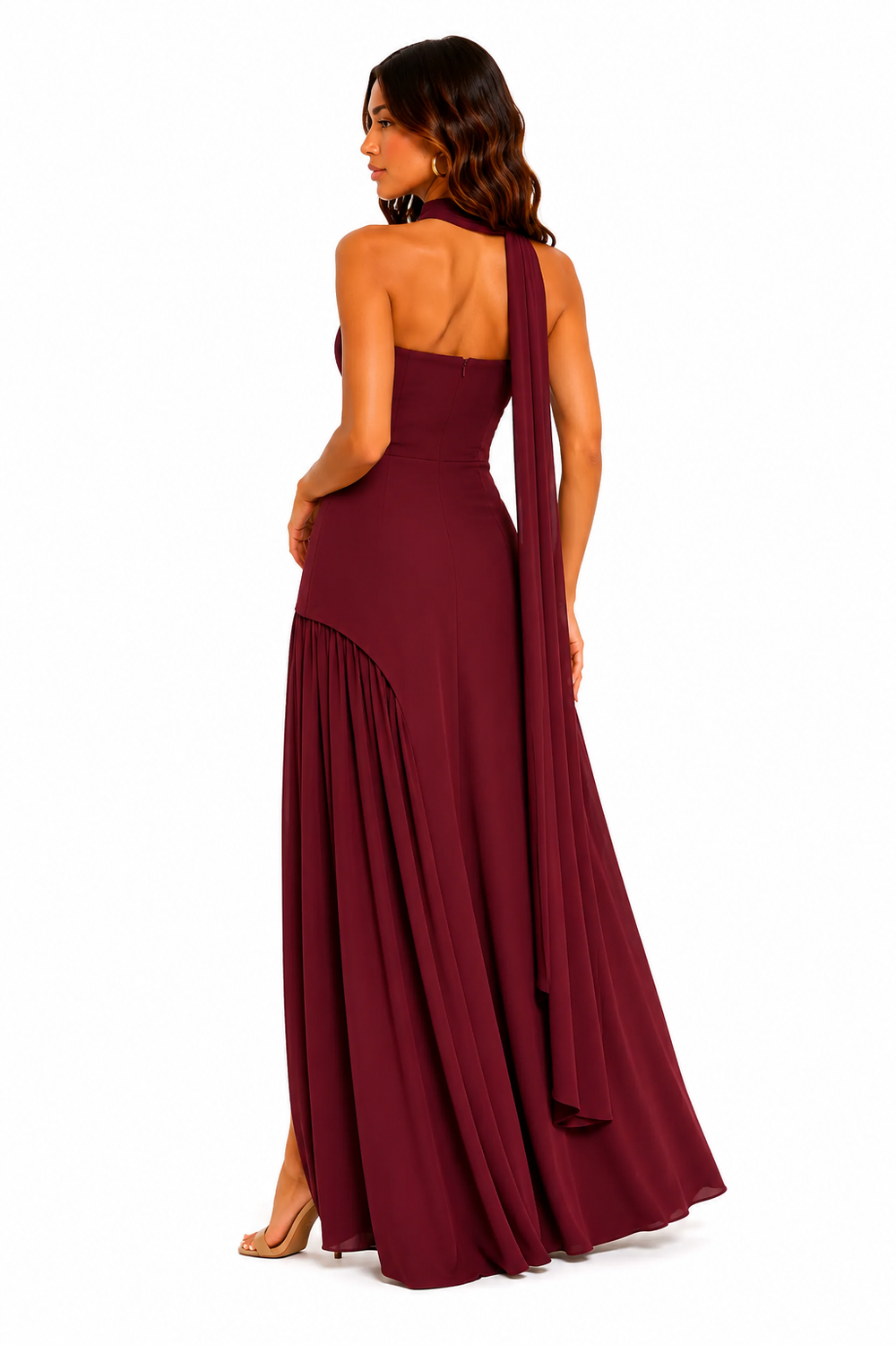 Maliyah Crepe Cherry Maxi Gown
